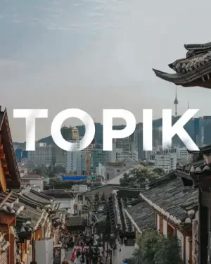 Sfondo Città Coreana con scritta TOPIK